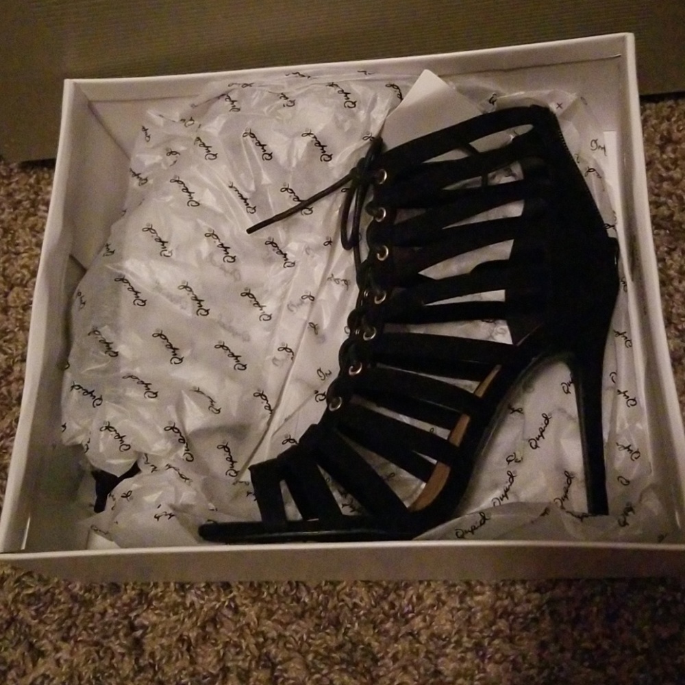 Lace up strappy heels